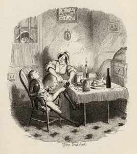 Sr. Claypole como ele apareceu quando seu mestre estava fora, de "The Adventures of Oliver Twist", de Charles Dickens (1812-1870), 1838, publicado por Chapman und Hall, 1901 de George Cruikshank