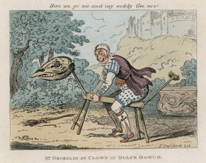 Sr. Joseph Grimaldi como o palhaço no Sweet Home de George Cruikshank