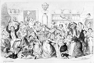 Nova harmonia - tudo Owin &39;- não pagando, 1845 de George Cruikshank