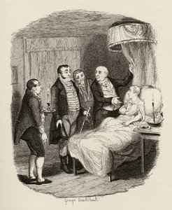Oliver esperou pelos Bow Street Runners, de "As Aventuras de Oliver Twist" de Charles Dickens (1812-1870) 1838, publicado por Chapman und Hall, 1901 de George Cruikshank