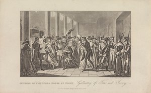 Fora da Casa de Ópera à Noite de George Cruikshank