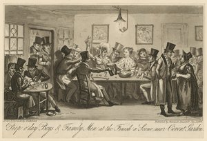 Peep o &39;dia Meninos e homens da família no final: uma cena perto de Covent Garden de George Cruikshank