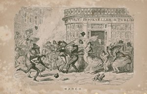 As pessoas lutam contra os ventos fortes de George Cruikshank
