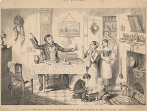 Ilustração I, A garrafa é apresentada pela primeira vez de George Cruikshank