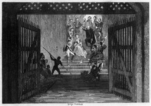 A princesa Elizabeth trouxe como prisioneira para a Torre de Londres, 1554 1840. de George Cruikshank