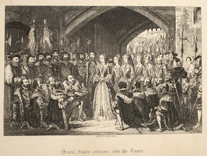 Entrada da Rainha Janes na Torre, da Torre de Londres, pub. 1840 de George Cruikshank