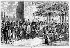 Rainha Maria recebendo os prisioneiros na Torre Verde, 1553 1840 de George Cruikshank