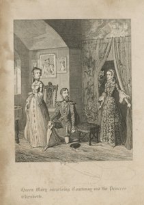 Rainha Mary surpreendente Courtenay e princesa Elizabeth de George Cruikshank