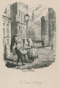 Cena da vida de Londres: as ruas - manhã de George Cruikshank