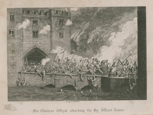 Sir Thomas Wyat atacando a By Ward Tower de George Cruikshank