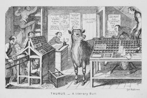 Taurus, Um Touro literário (gravura) de George Cruikshank