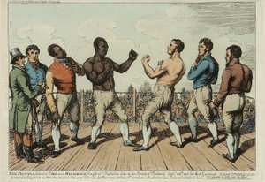 A Batalha entre Cribb e Molineaux (gravura colorida) de George Cruikshank