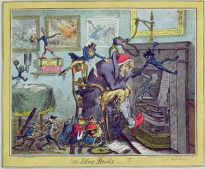 &39;The Blue Devils!&39;, Publicado por Hannah Humphrey, 10 de janeiro de 1823 de George Cruikshank