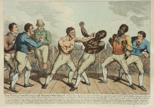 O Fechamento do Triunfo da Batalha (gravura colorida) de George Cruikshank