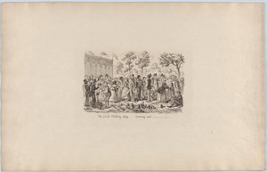 O primeiro dia de lançamento do xelim, 1851., 1851. de George Cruikshank