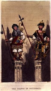 The Giants in Guildhall, pub. c.1824 de George Cruikshank