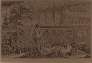 A inauguração da Grande Exposição Industrial de Todas as Nações, 1º de maio de George Cruikshank