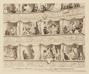 As caixas de ópera durante a época da grande exposição, 1851 de George Cruikshank