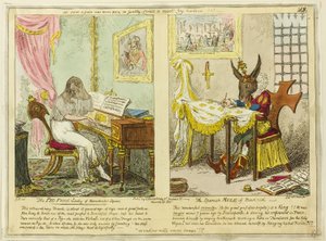 A senhora com cara de porco de Manchester Square e a mula espanhola de Madrid de George Cruikshank