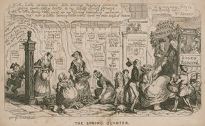 O trimestre da primavera; desenho animado de George Cruikshank