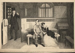 O filho do bêbado é condenado a transporte para toda a vida de George Cruikshank