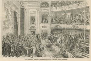 Reunião dos abstencionistas totais no Sadler&39;s Wells Theatre de George Cruikshank