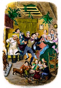 Cartão de Natal Victoriano por George Cruikshank de George Cruikshank