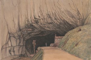 Entrada na Caverna do Pico, ou Buraco do Diabo, Castleton...