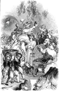 Trazendo o Natal - desenhado por William Harvey, 1845. de George Dalziel