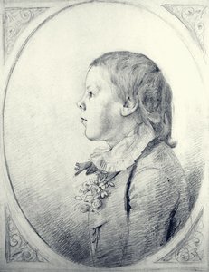 Um retrato de perfil de um jovem Boy (lápis sobre papel)