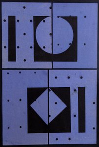 Collage, Blue Mercato, 2004 (cartão e papel)