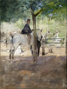 Na Fila, c.1890 (aguarela sobre papel) de George Denholm Armour