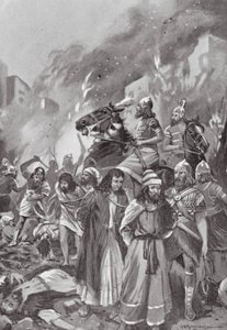 Destruição de Sidónia por Esarhaddon (litografia)