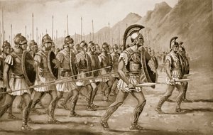 Uma falange macedônia, ilustração da "História das Nações de Hutchinson", 1915