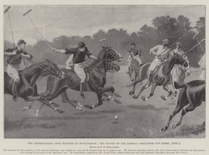O International Polo Matches em Hurlingham, o segundo dos America Challenge Cup Games, 9 de junho de George Derville Rowlandson