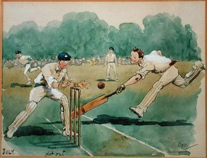 O Mês de Julho: Cricket (caneta e tinta e aguarela sobre papel)