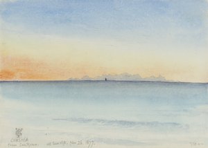 Córsega de San Remo no nascer do sol, 7h30 26 de novembro de 1877 (wc no papel)