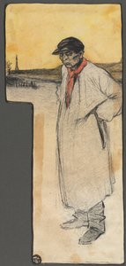 Design para ilustração de livro, figura masculina em pé de George Dupuis
