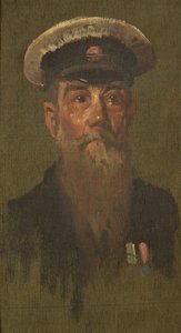 Retrato de J. Brooks, 6º Dragoons, c. 1920 (óleo sobre painel) de George Edmund Butler