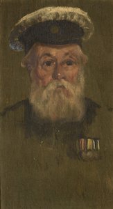 Retrato de W. H. McKegg, R.N., c.1920 (óleo sobre painel) de George Edmund Butler