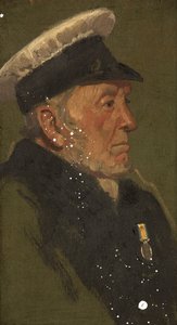 Retrato de W. Lavington, R.N., c. 1920 (óleo sobre painel) de George Edmund Butler
