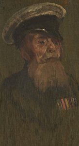 Retrato de W. Short, R.M.L.I., c. 1920 (óleo sobre painel) de George Edmund Butler