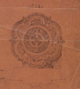 Desenhos executados para Jones e Willis, trabalhadores de metal e madeira e fabricantes de mobiliário de igrejas de Birmingham e Londres