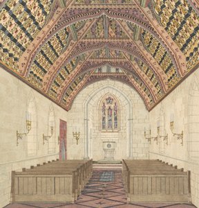 Perspectiva para um interior de igreja