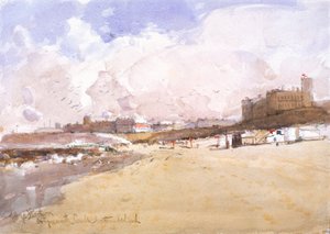 Sobre Areias de Tynemouth (carvão, lápis e aguarela sobre papel)