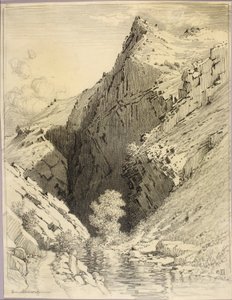 Sem título (desenho de transferência para Bear Creek Canyon, Denver, Colorado) de George Elbert Burr