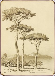 Sem título (desenho de transferência para Capri, visto de Sorrento)