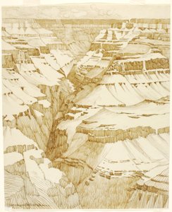 Sem título (desenho de transferência para o Grand Canyon [n.º 1]) de George Elbert Burr