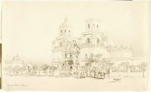 Sem título (desenho de transferência para a Missão de San Xavier, Tucson, Arizona) de George Elbert Burr