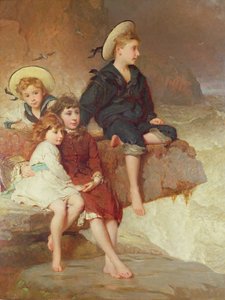 Os filhos de Sir Hussey Vivian à beira-mar